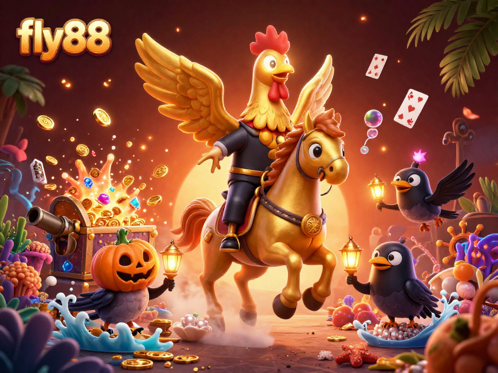 Experience the thrill of fly88 casino gaming in a vibrant 3D illustration with explosive wins.