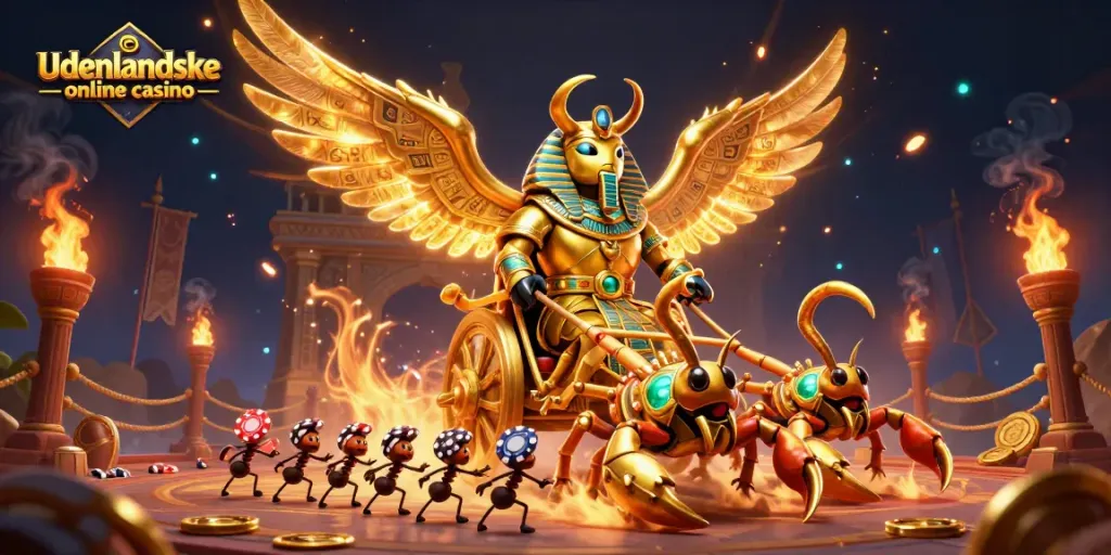 Engage in udenlandske online casino adventures with an ultra-detailed 3D chariot scene.