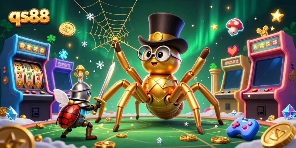 Experience thrilling gameplay at qs88 with a captivating casino-themed scene featuring vibrant characters and playful elements.