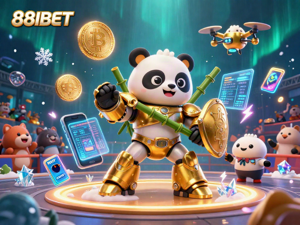 Experience thrilling action with 88IBET characters in a vibrant gambling-themed 3D arena.