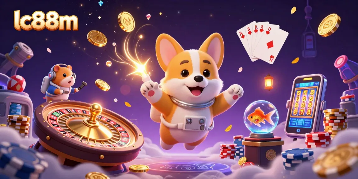 Experience thrilling slots and casino games at lc88m with floating poker chips and cosmic excitement.
