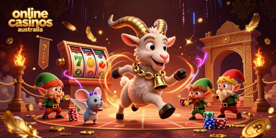 Experience thrilling gameplay in online casinos Australia with vibrant 3D characters and festive casino elements.