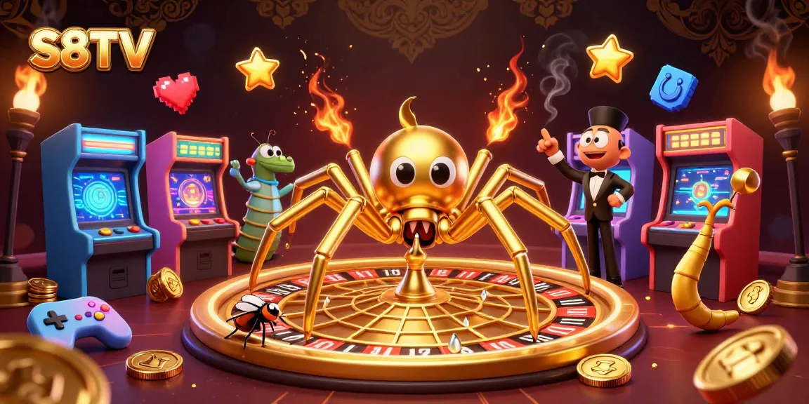Experience thrilling bets at S8TV with a golden roulette wheel spun by unique characters.